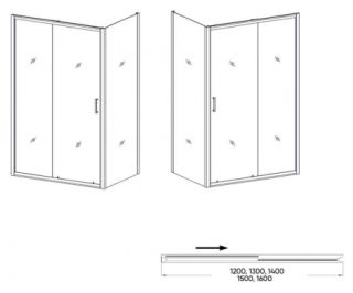 Душевой уголок Orange E23-12080TCR без поддона 120х80, стекло прозрачное